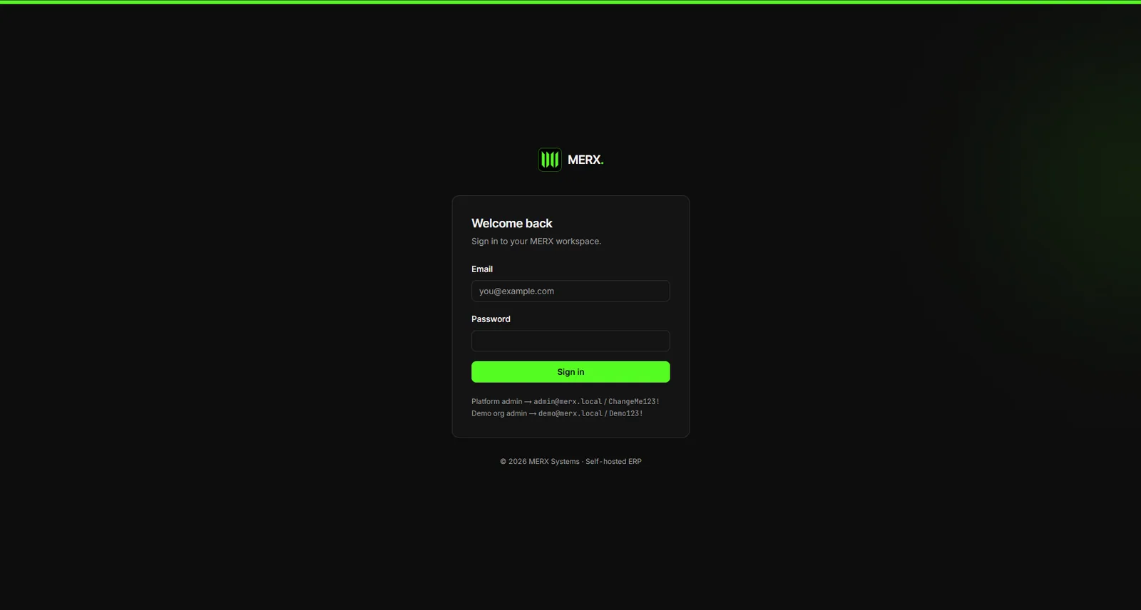 MERX product screenshot